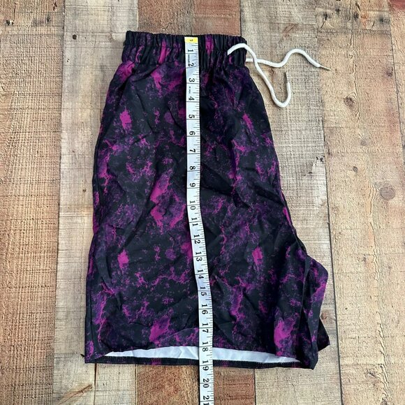 Romwe purple and black tie board shorts boy's size large - Picture 3 of 8
